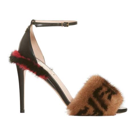 fendi printed shoes high heels|Fendi heels with fur.